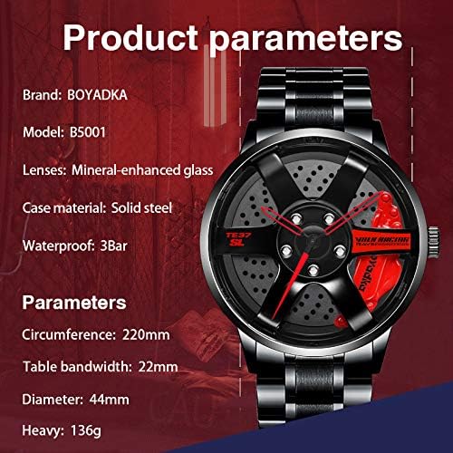 Men's Waterproof Car Rim Watch