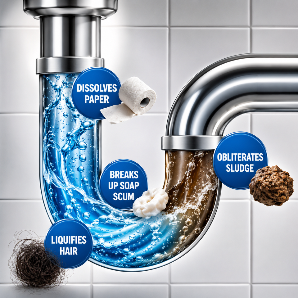 Powerful Sink & Drain Cleaner - Unclog Your Pipes with Foaming Drain Cleaner and Pipe Dredging Powder (2 Bot)